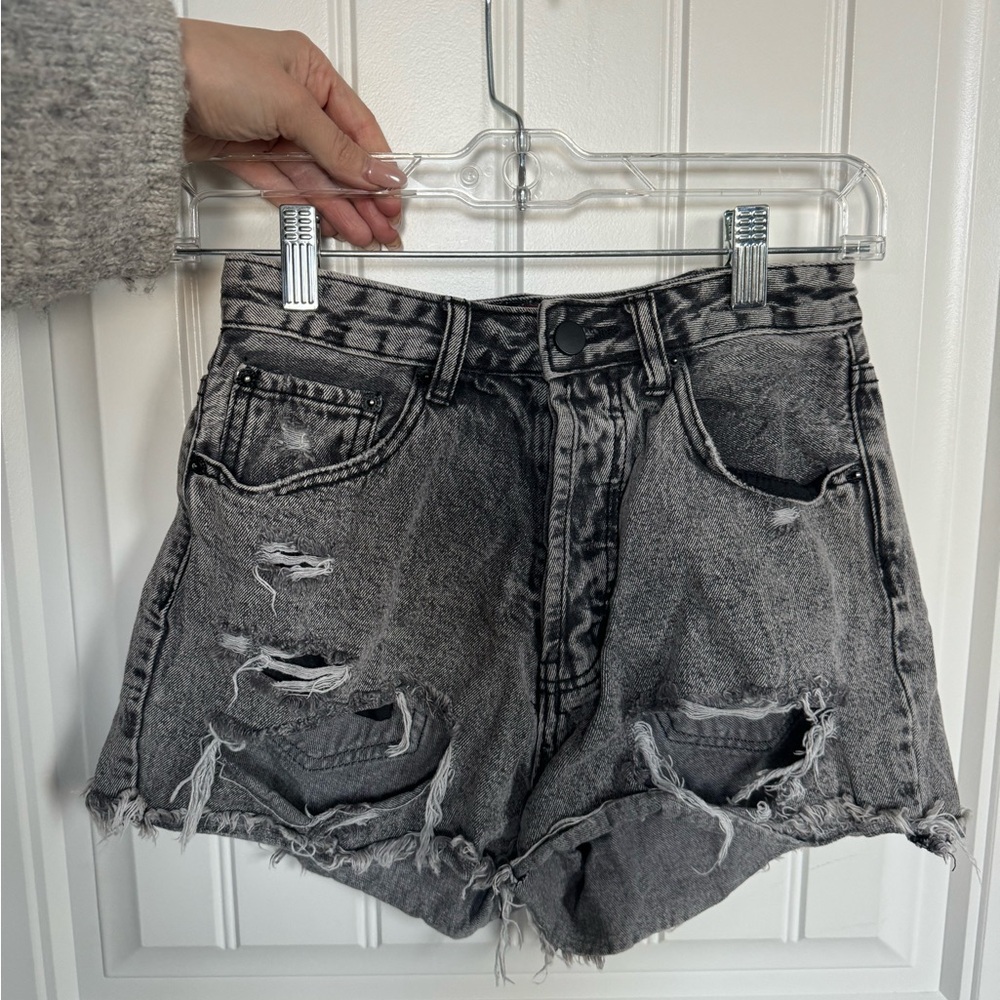 high waisted jean short